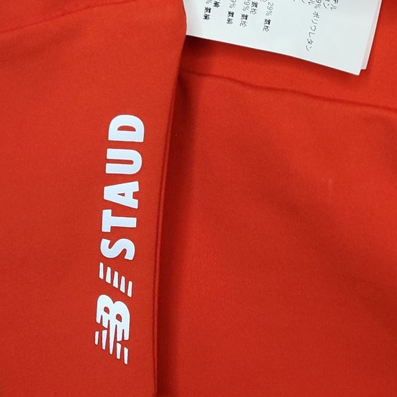 NWT New Balance STAUD Performance CROP‎ TOP Large Red Pink Color Block Fitness - Picture 5 of 15